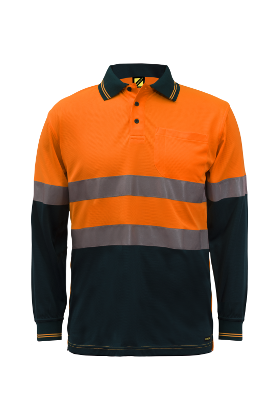 WORKCRAFT WSP409 Hi Vis Two Tone LS Polo & Tape - Star Uniforms Australia