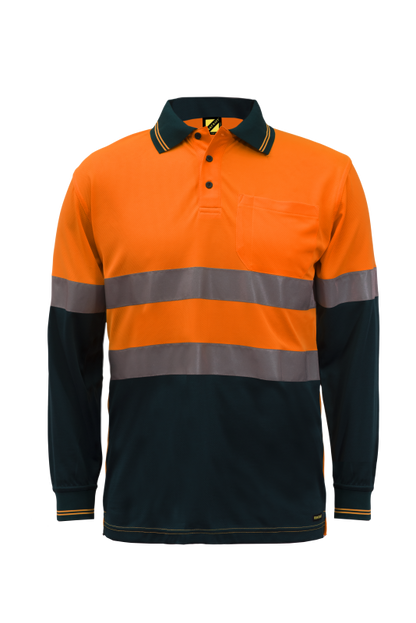 WORKCRAFT WSP409 Hi Vis Two Tone LS Polo & Tape - Star Uniforms Australia