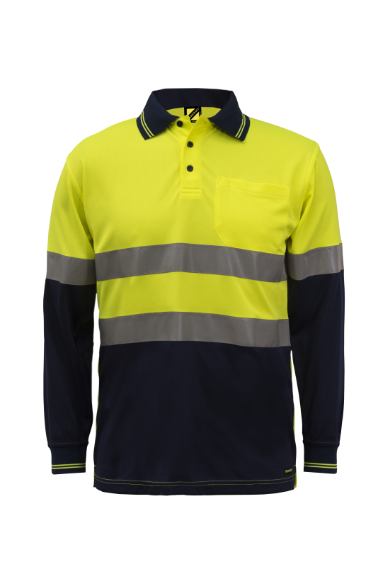 WORKCRAFT WSP409 Hi Vis Two Tone LS Polo & Tape - Star Uniforms Australia