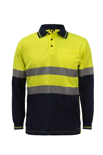 WORKCRAFT WSP409 Hi Vis Two Tone LS Polo & Tape - Star Uniforms Australia