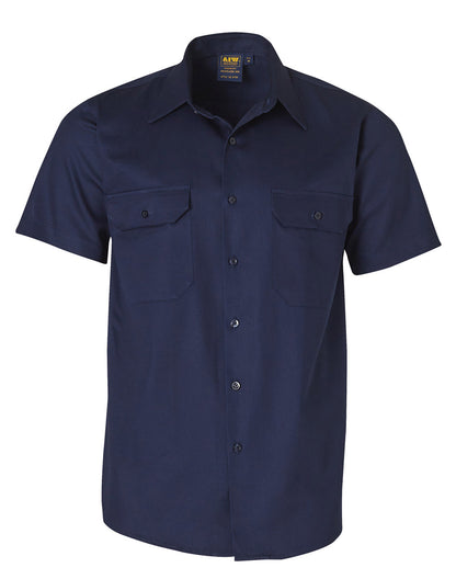 Winning Spirit-Cotton Drill Short Sleeve Work Shirt -WT03