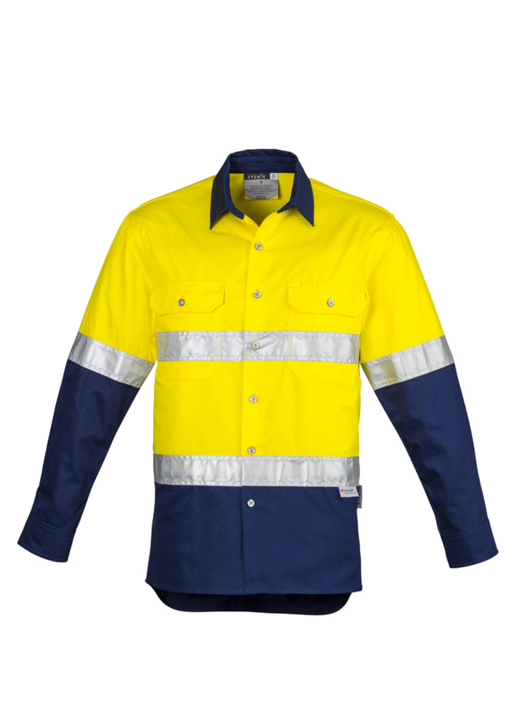 Syzmik Mens Hi Vis Spliced Industrial Shirt - Hoop Taped Zw123 - Star Uniforms Australia