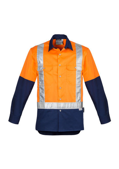 Syzmik Mens Hi Vis Spliced Industrial Shirt - Shoulder Taped Zw124 - Star Uniforms Australia