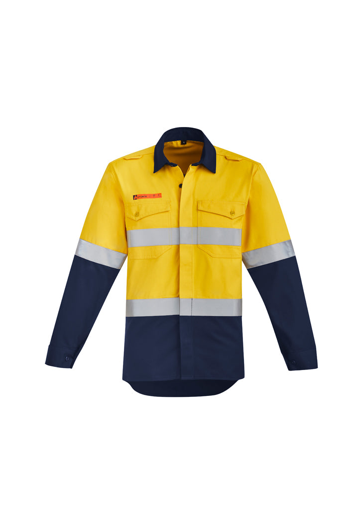 Syzmik Mens Orange Flame Hrc 2 Hoop Taped Open Front Spliced Shirt Zw 140 - Star Uniforms Australia