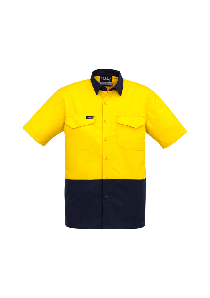 Syzmik Mens Rugged Cooling Hi Vis Spliced S/S Shirt   Zw815 - Star Uniforms Australia