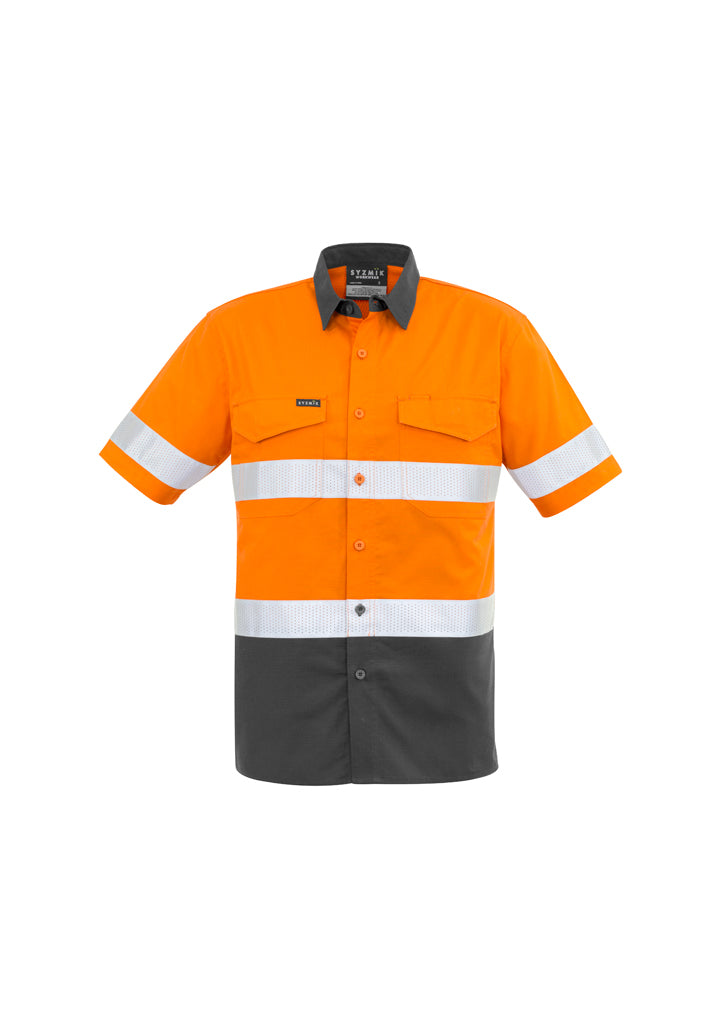 Syzmik Mens Rugged Cooling Taped Hi Vis Spliced S/S Shirt   Zw835 - Star Uniforms Australia