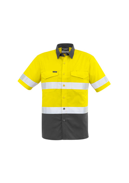 Syzmik Mens Rugged Cooling Taped Hi Vis Spliced S/S Shirt   Zw835 - Star Uniforms Australia