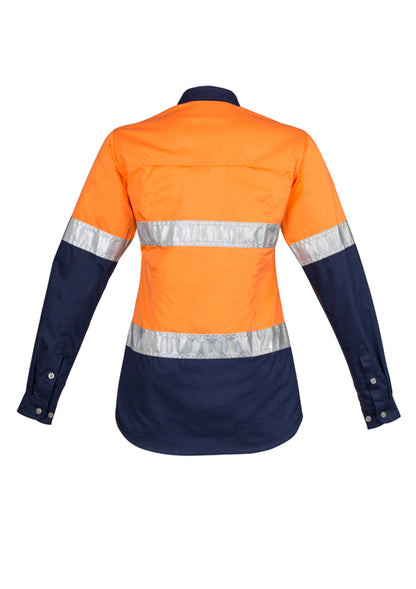 Syzmik Womens Hi Vis Spliced Industrial Shirt - Hoop Taped Zwl123 - Star Uniforms Australia