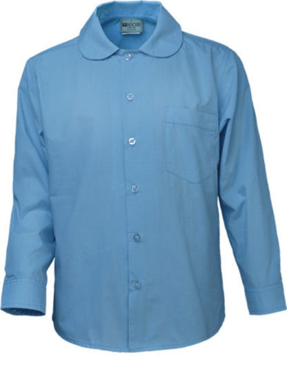 Bocini-Girls Peter Pan Collar Long Sleeve School Shirt-CS1461
