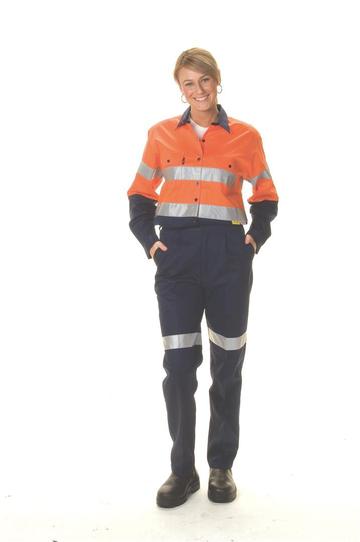 Dnc Ladies Cotton Drill Pants With 3M R/Tape (3328) - Star Uniforms Australia