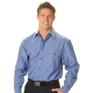 Dnc Mens Twin Flap Pocket L/S Cotton Chambray (4104) - Star Uniforms Australia