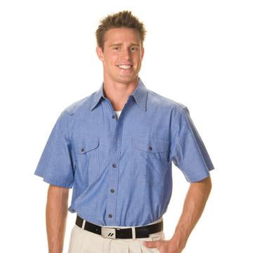 Dnc Mens Twin Flap Pocket S/S Cotton Chambray (4103) - Star Uniforms Australia