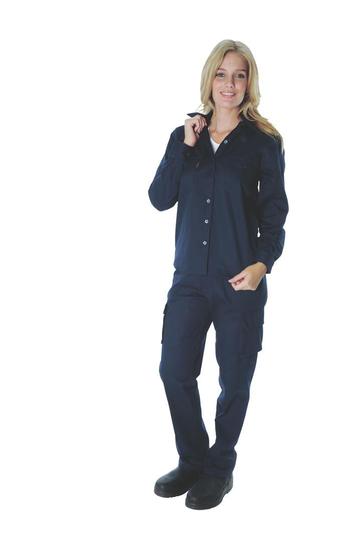 Dnc Ladies Cotton Drill Work Shirt, Long Sleeve (3232) - Star Uniforms Australia