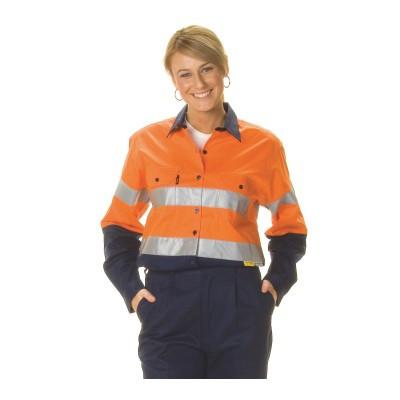 Dnc Ladies Hivis Two Tone Cool-Breeze Cotton Shirt With 3M R/T (3986) - Star Uniforms Australia