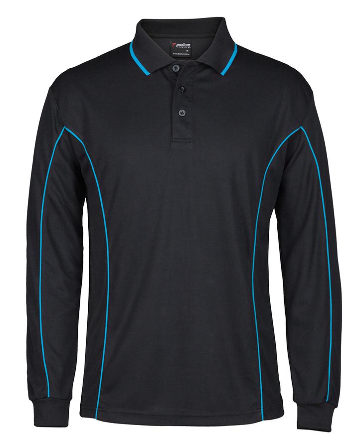 Jb'S Podium Long Sleeve Piping Polo - Adults And Kids (7Pipl)-1st - www.staruniforms.com.au