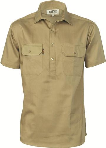 Dnc Cotton Drill Closed Front S/S Work Shirt (3203) - Star Uniforms Australia