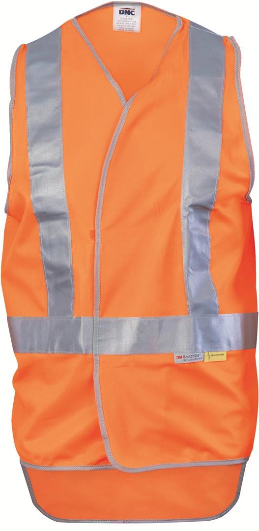 Dnc Day & Night Cross Back Safety Vest With Tail (3802) - Star Uniforms Australia