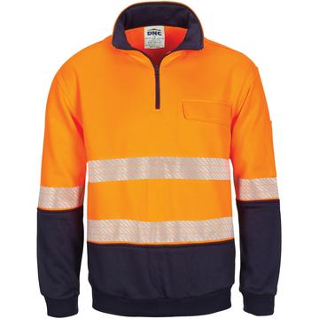 Dnc Hivis Segment Taped 1/2 Zip Fleecy Windcheater (3529) - www.staruniforms.com.au