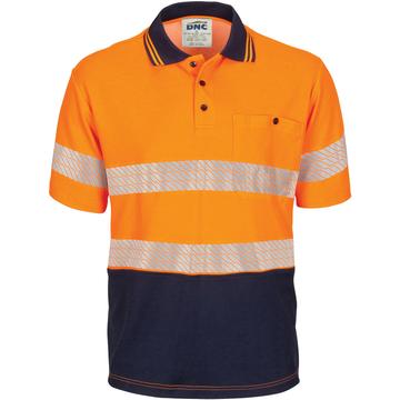 Dnc Hivis Segment Taped Cotton Backed Polo - Short Sleeve (3517) - www.staruniforms.com.au