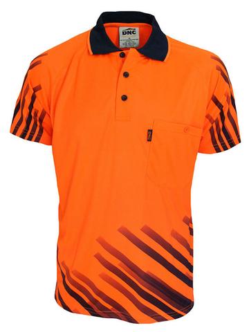 Dnc Hivis Sublimated Stripe Polo (3566) - www.staruniforms.com.au