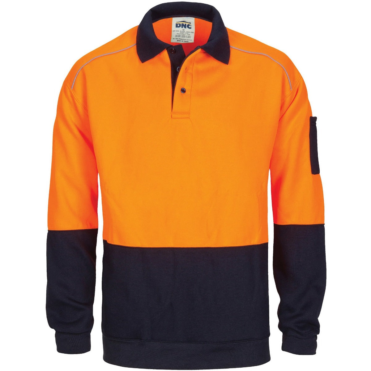 Dnc Hivis Rugby Top Windcheater With Two Side Zipped Pockets (3727) - Star Uniforms Australia