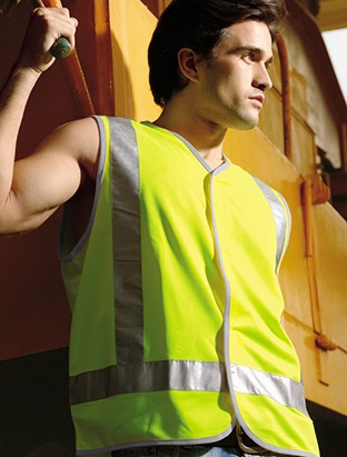 Bocini-Unisex Adults Hi-Vis Vest With Reflective Tape-SJ0322