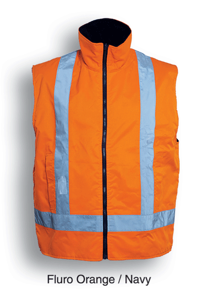 Bocini-Unisex Adults Hi-Vis Reversible Vest With Reflective tape-SJ0428