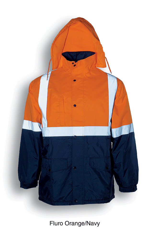 Bocini-Unisex Adults Hi-Vis Polar Fleece Lined Jacket With Reflective Tape-SJ0430