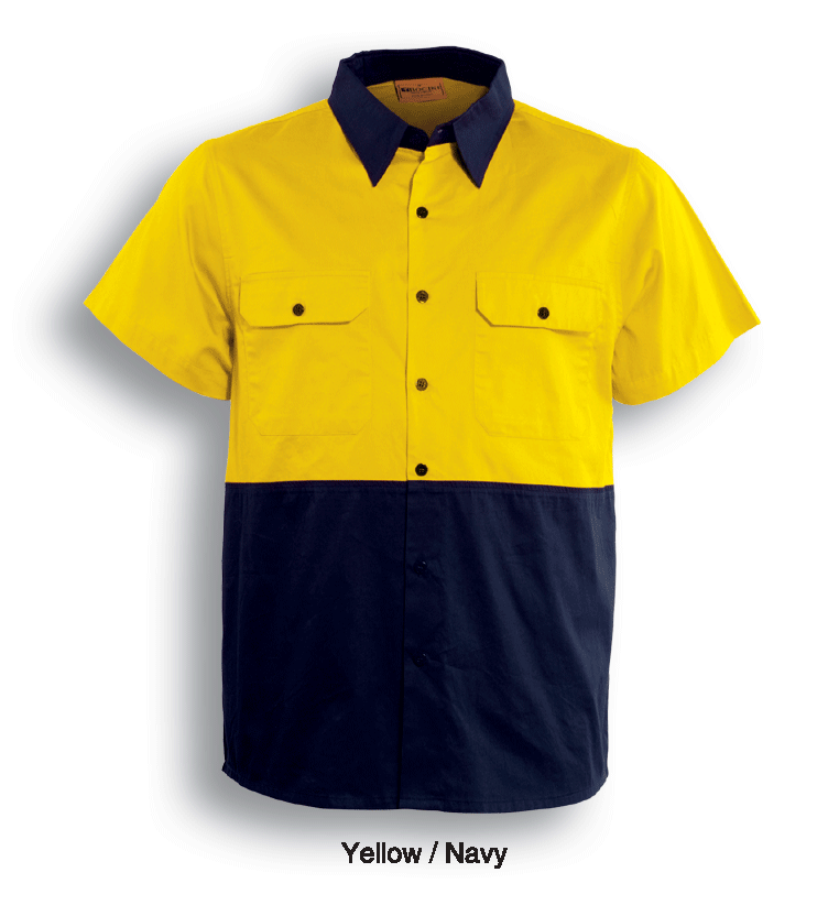 Bocini-Unisex Adults Hi-Vis Cotton Twill Shirt S/S-SS1012