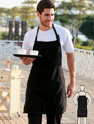 Bocini-Cotton Drill Full Bib Apron - No Pocket-WA0397