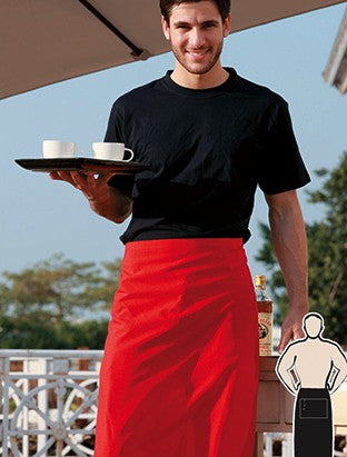 Bocini-Polyester Drill Three Quarter Apron-With Pocket-WA0630