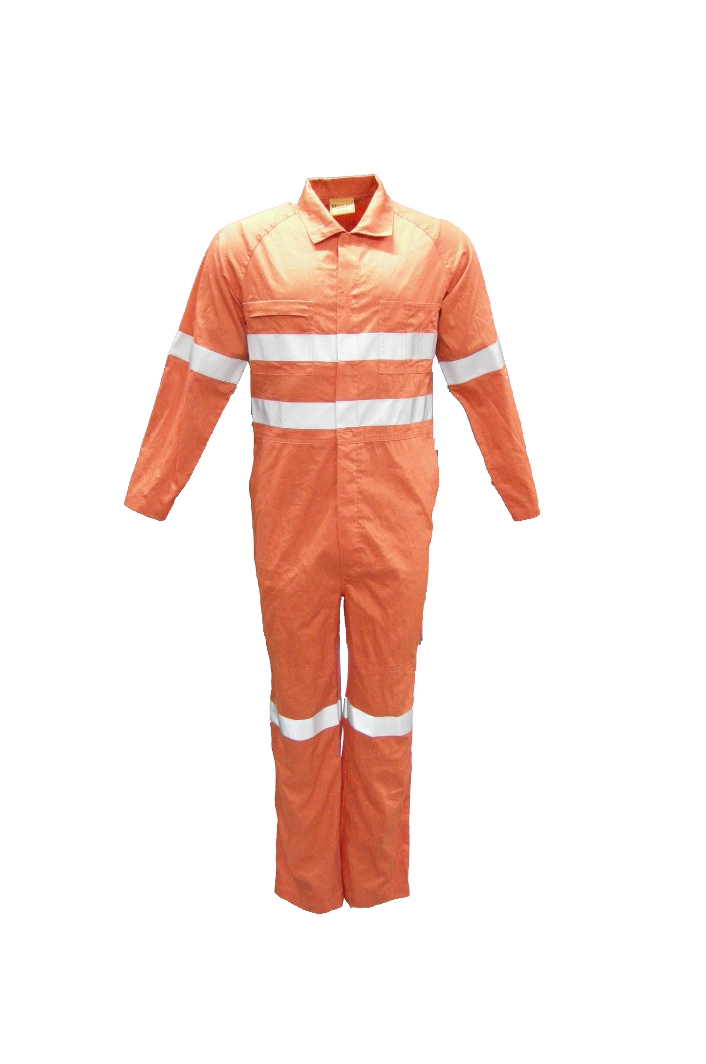 Bocini-Unisex Adults Hi-Vis Cotton Drill Overall With X Pattern Reflective Tape-WO0683