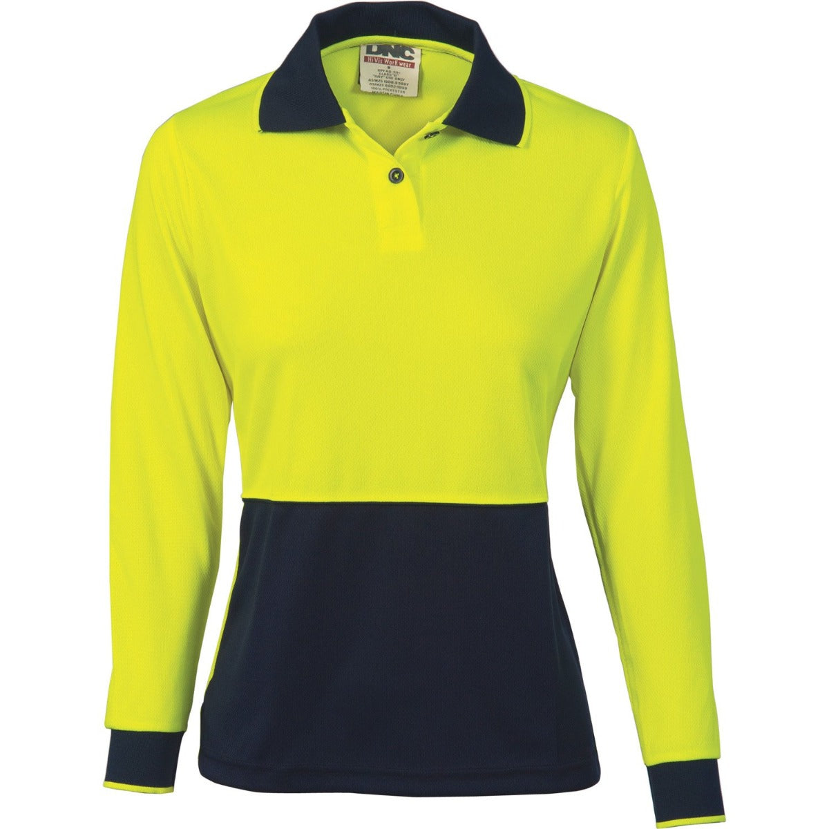 Dnc Ladies Hivis Two Tone Polo Shirt - Long Sleeve (3898) - Star Uniforms Australia