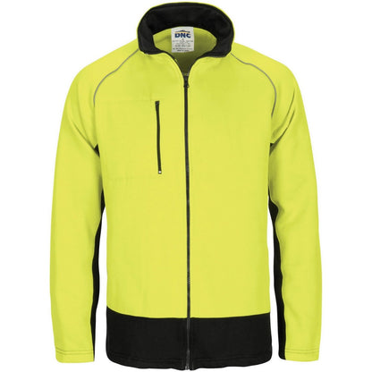 Dnc Hivis 2 Tone Full Zip Fleecy Sweat Shirt With Two Side Zipped Pockets (3725) - Star Uniforms Australia